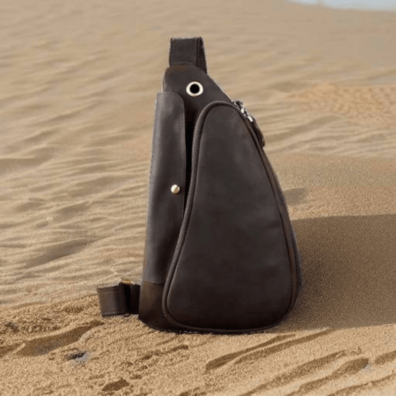 Genuine Leather Sling Bag for Men - Leather Shop Factory