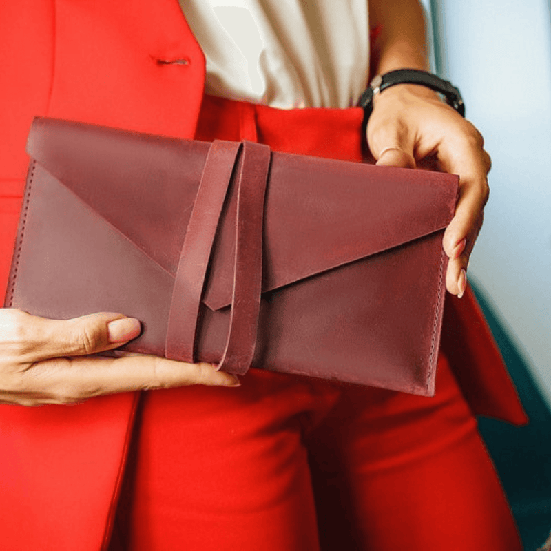 Elysian Elegance: Women's Compact Clutch Wallet - Leather Shop Factory
