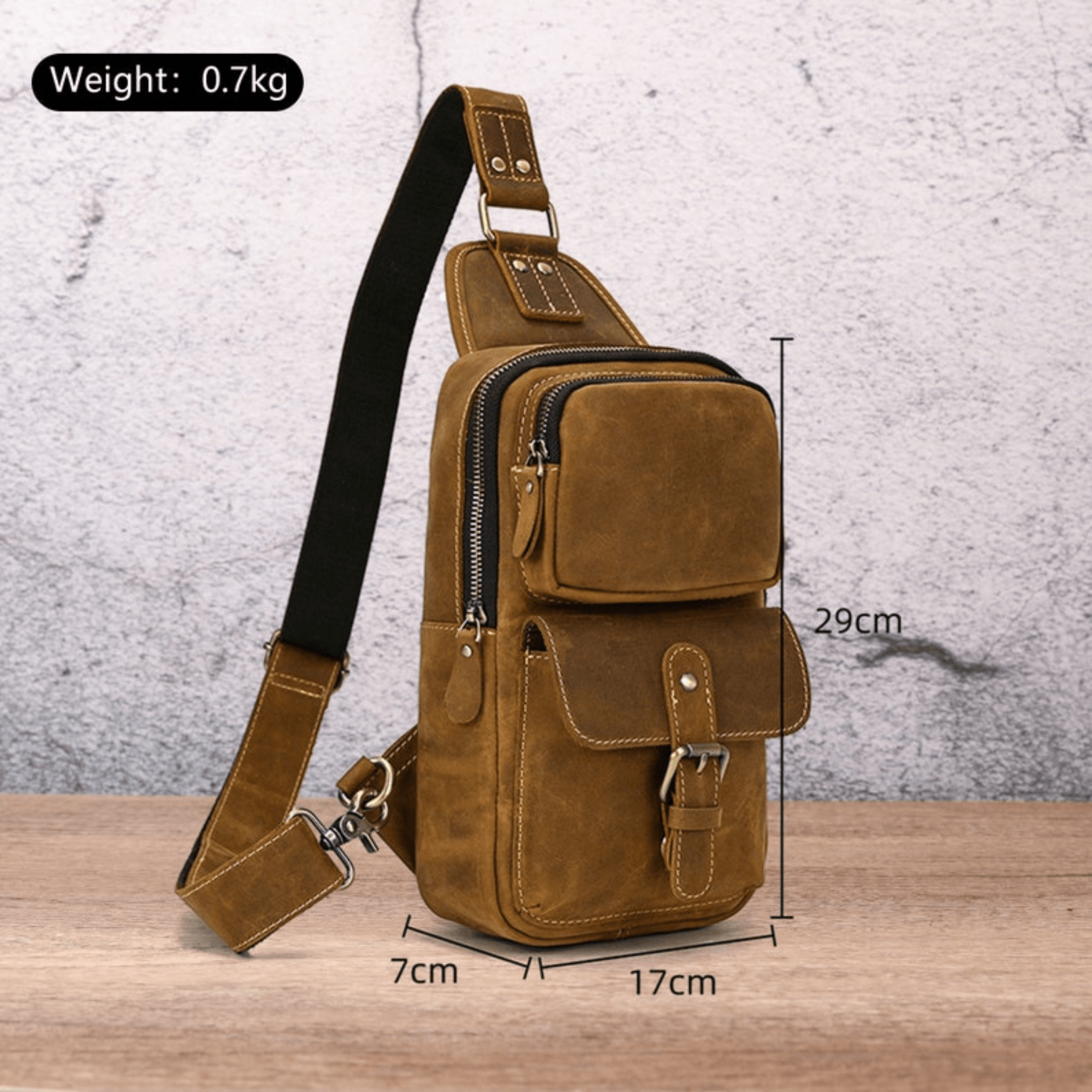 Genuine Leather Sling Backpack Summer look backpack Shoulder Chest Bag Crossbody - Leather Shop Factory