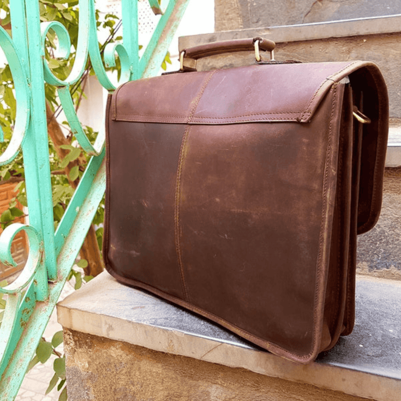 Vintage Rustic Messenger - Handcrafted in India - Leather Shop Factory