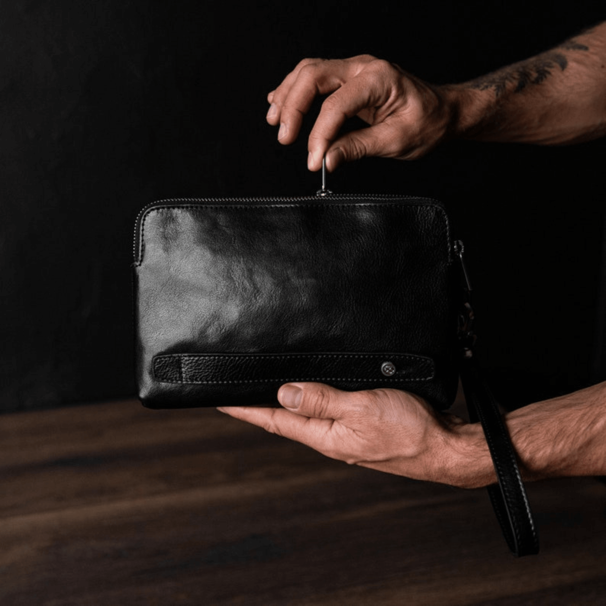 Brown Leather Clutch for Men - Leather Shop Factory