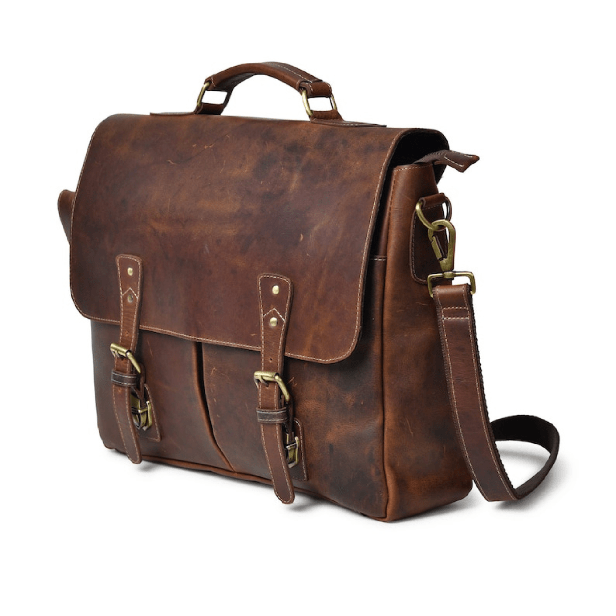 Classic Indian Leather Laptop Messenger - Leather Shop Factory