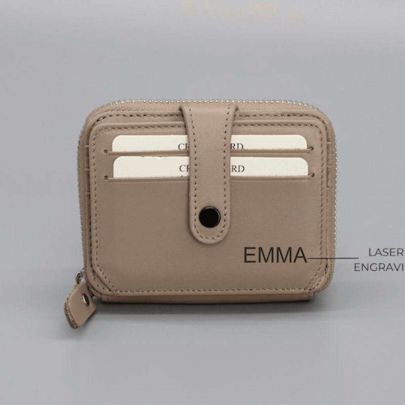 Personalized minimal leather wallet - Leather Shop Factory