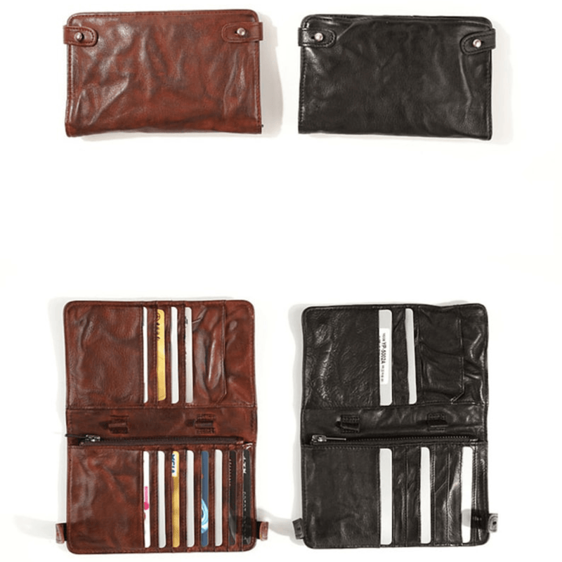 Handcrafted leather phone card wallet - Leather Shop Factory