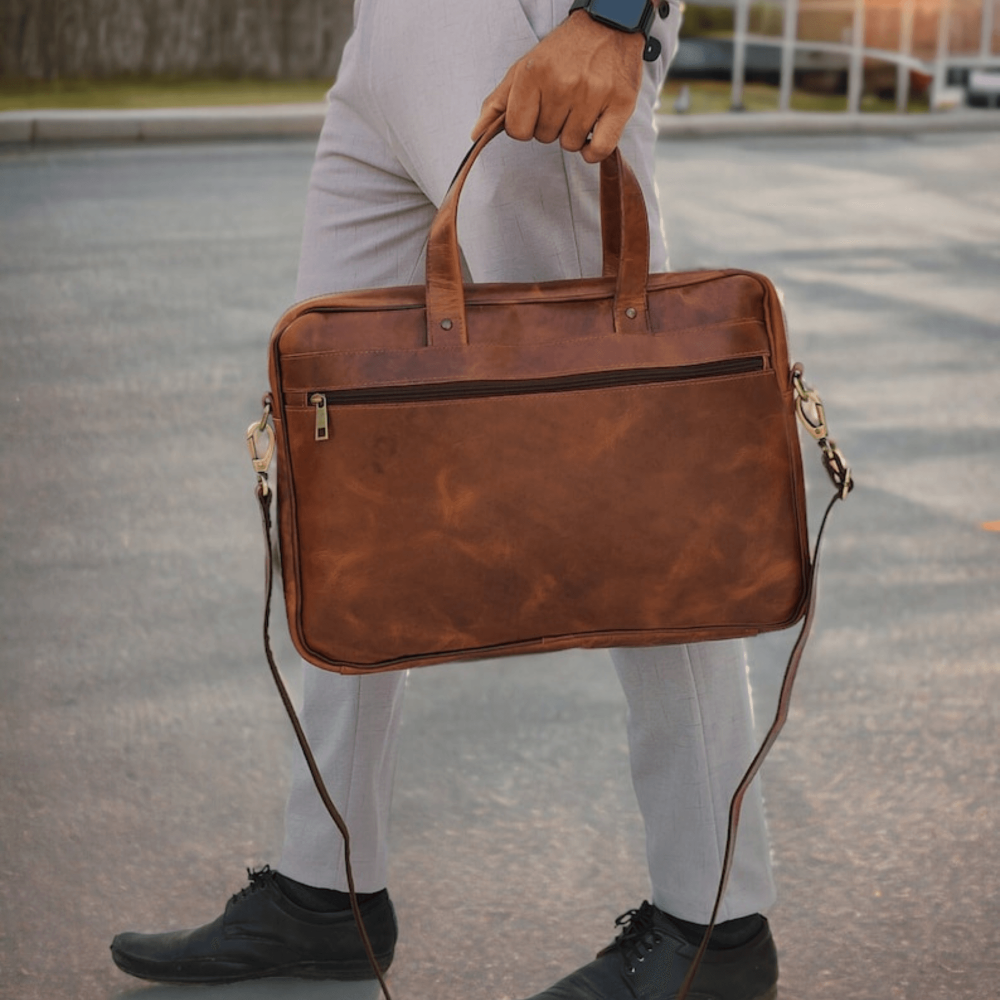 Leather computer bag - Leather Shop Factory