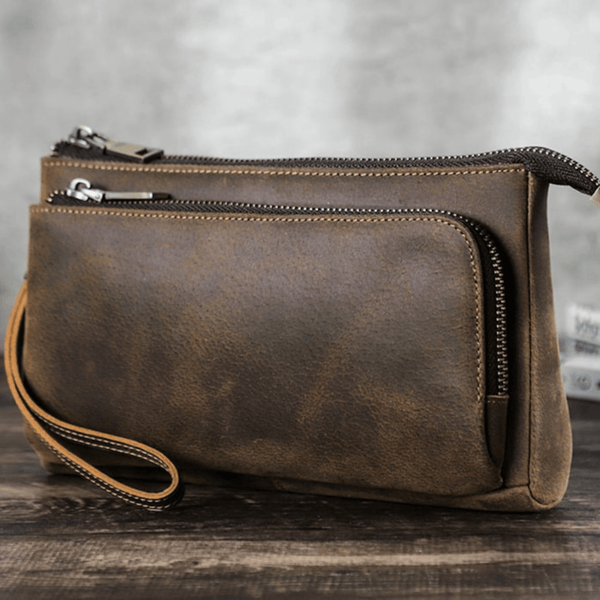 CRAMAX Men's Handbag Envelope Bag Large-capacity Soft Leather Clutch  Business Wallet - Walmart.com