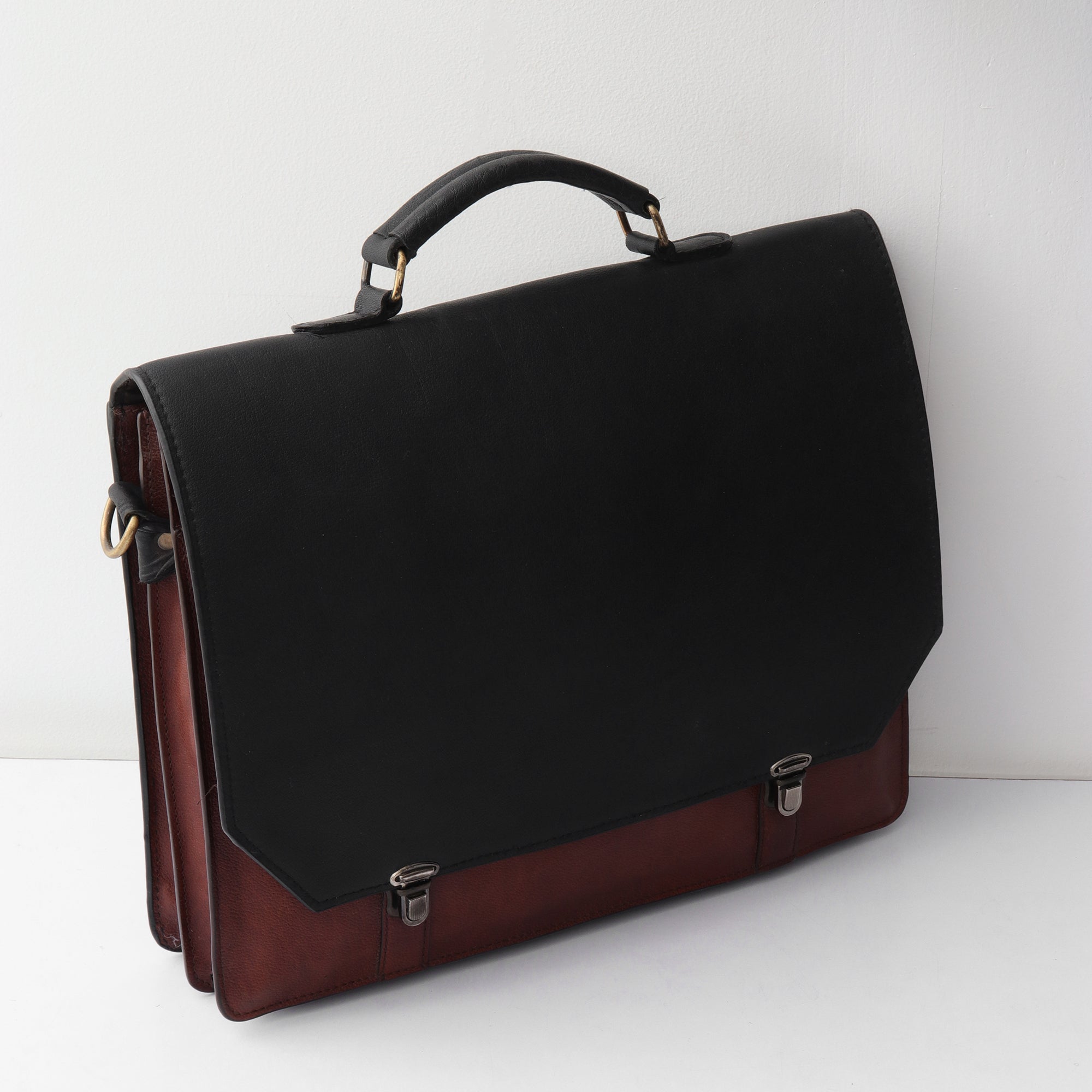 The Executive Two-Tone Leather Briefcase