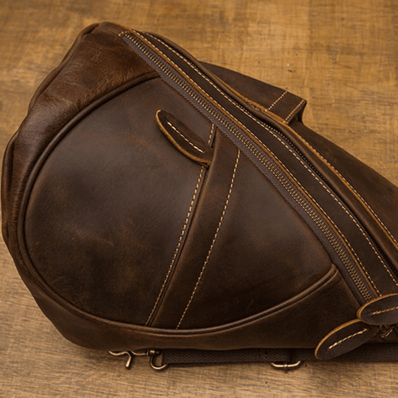 Best leather men sling bag handmade - Leather Shop Factory