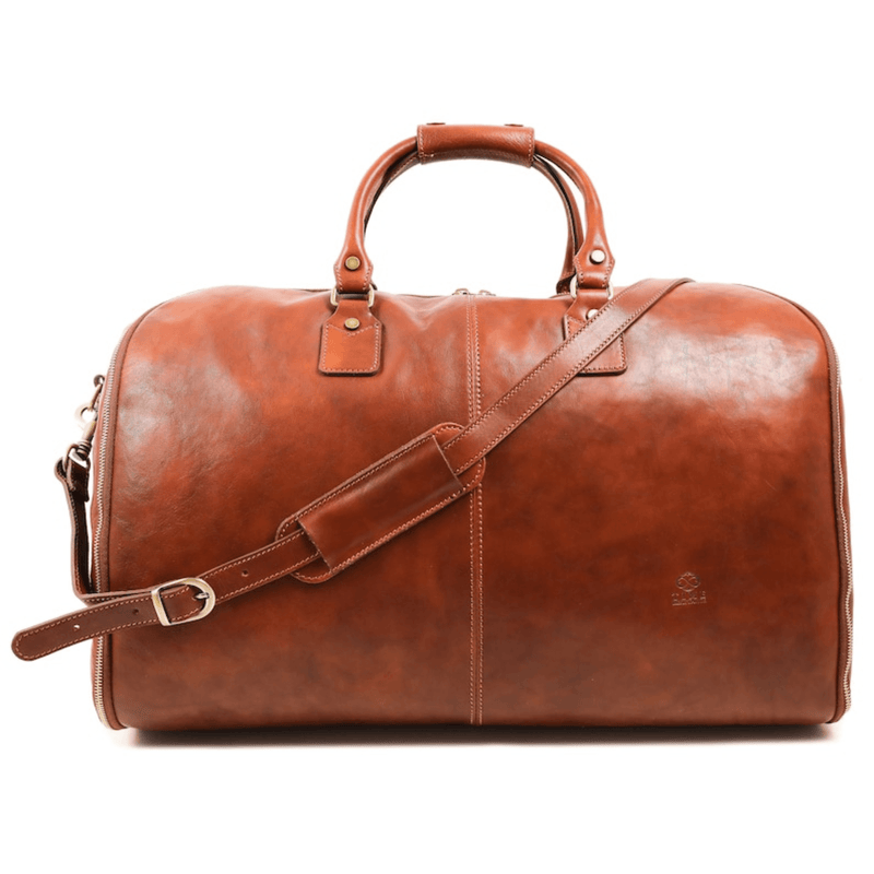 Elegant Voyager: Italian Crafted Leather Garment Bag - Leather Shop Factory