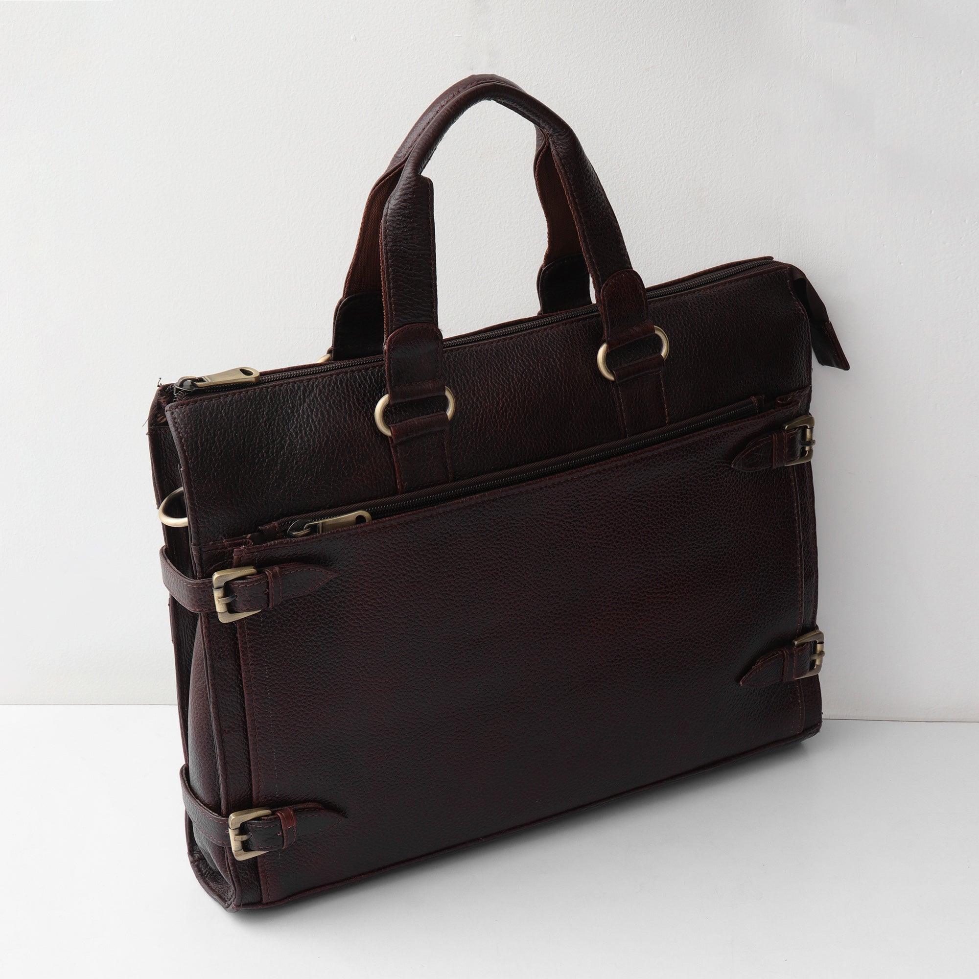 The Vintage Explorer Leather Briefcase - Dark Espresso