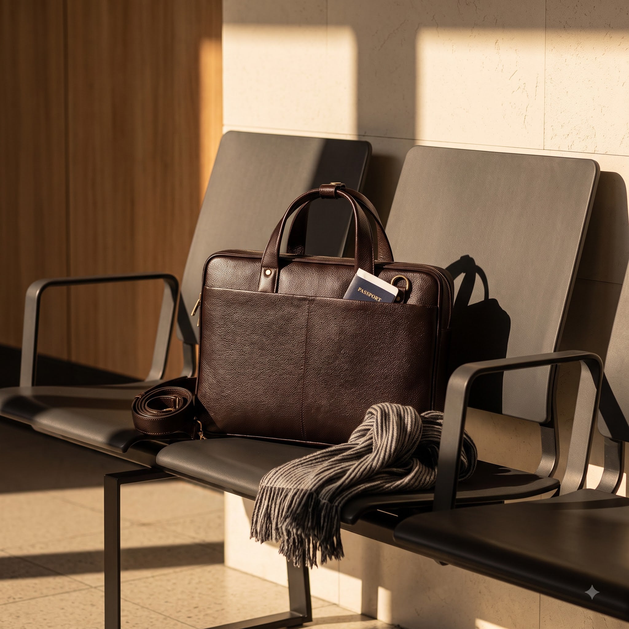 Signature Laptop Bag in brown matt-finish NDM leather