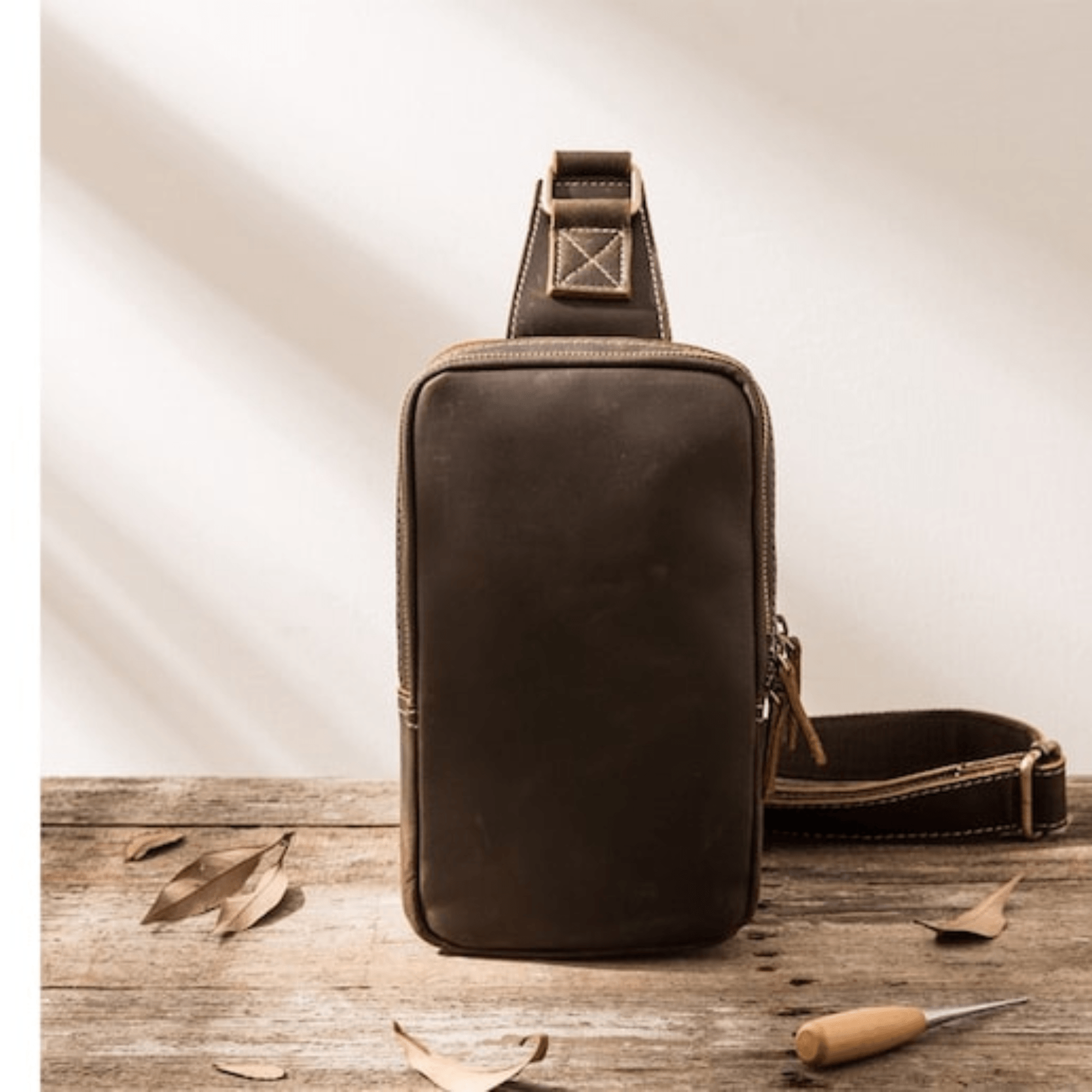 Men's Retro Shoulder Bag - Leather Shop Factory