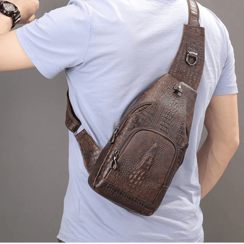 Genuine Leather Sling Bag Anti-Thief Crossbody - Leather Shop Factory