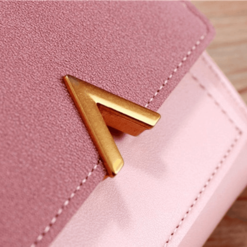 Fashion Ladies Short Wallet Tri-fold Wallet Color Wallet Coin Purse Card Holder - Leather Shop Factory