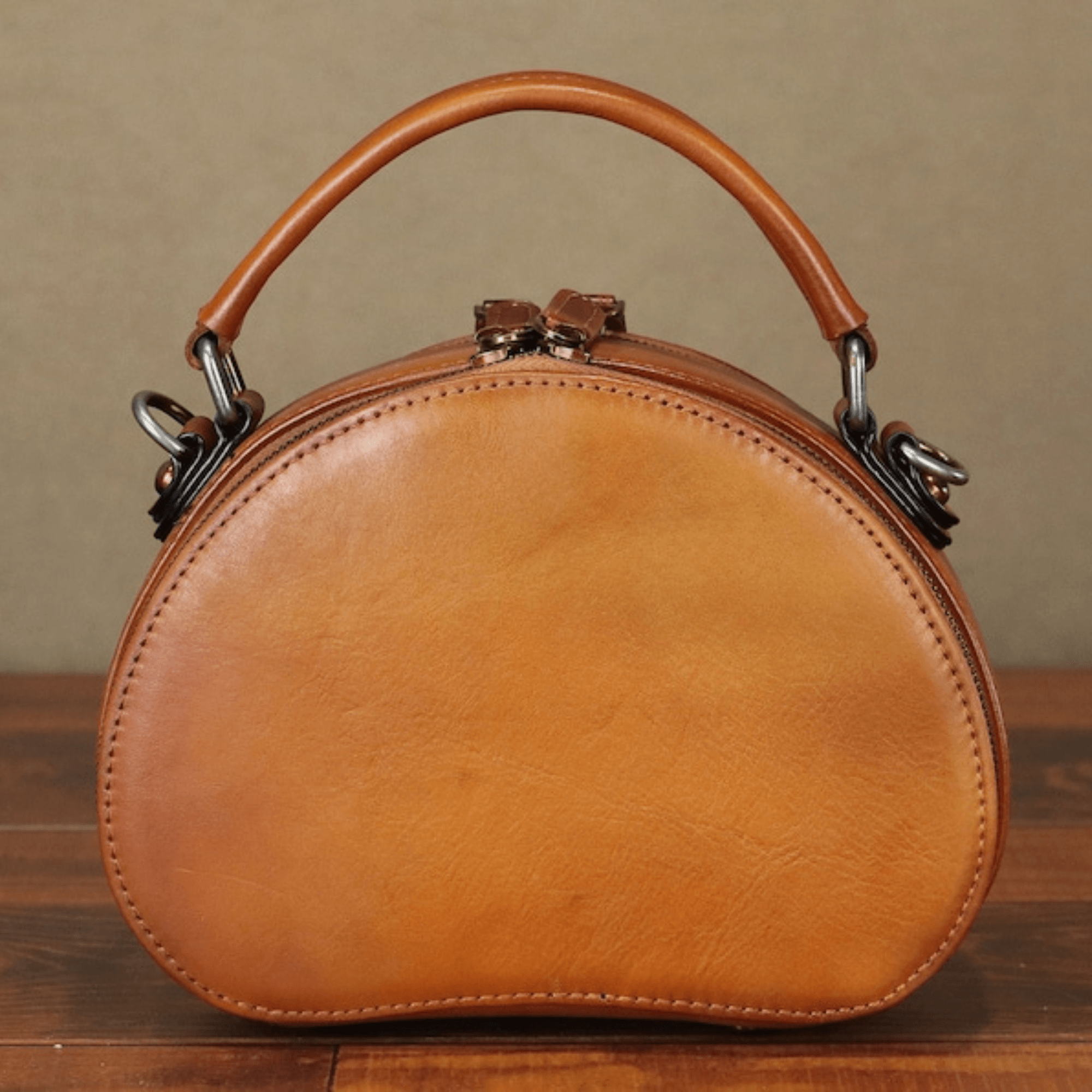 Style Handmade Satchels Small Circle Purses - Leather Shop Factory