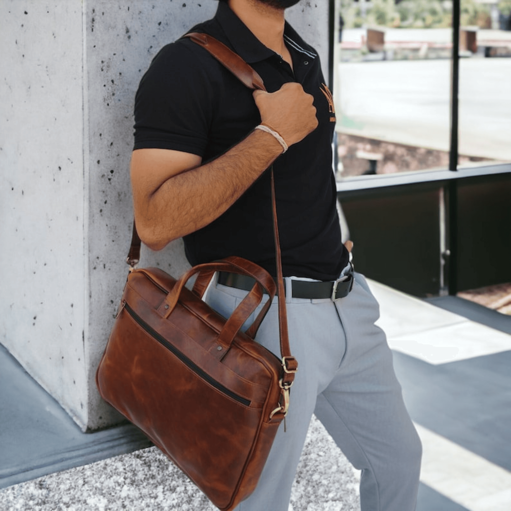 Leather computer bag - Leather Shop Factory