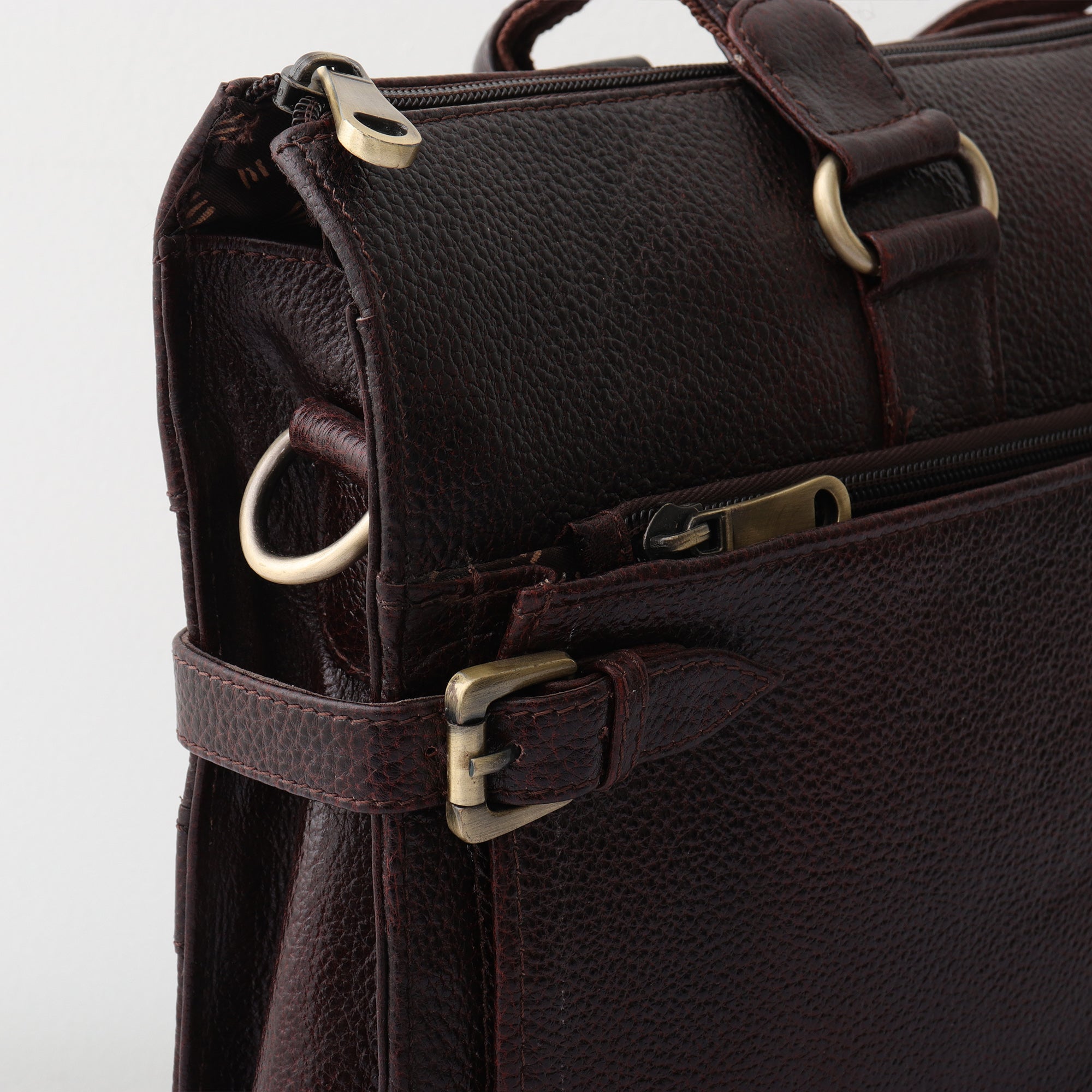 The Vintage Explorer Leather Briefcase - Dark Espresso