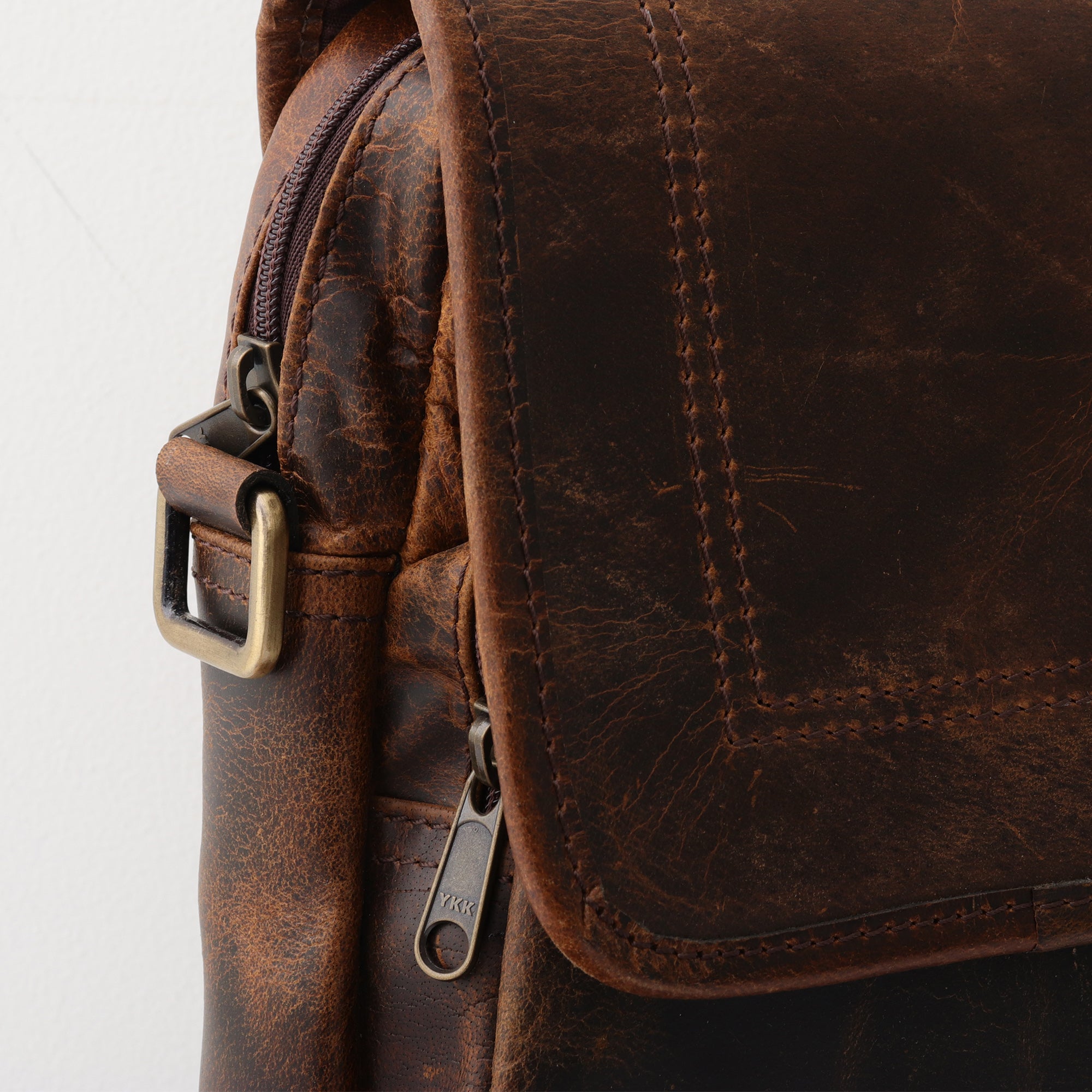 The Adventurer Leather Crossbody - Aged Brown