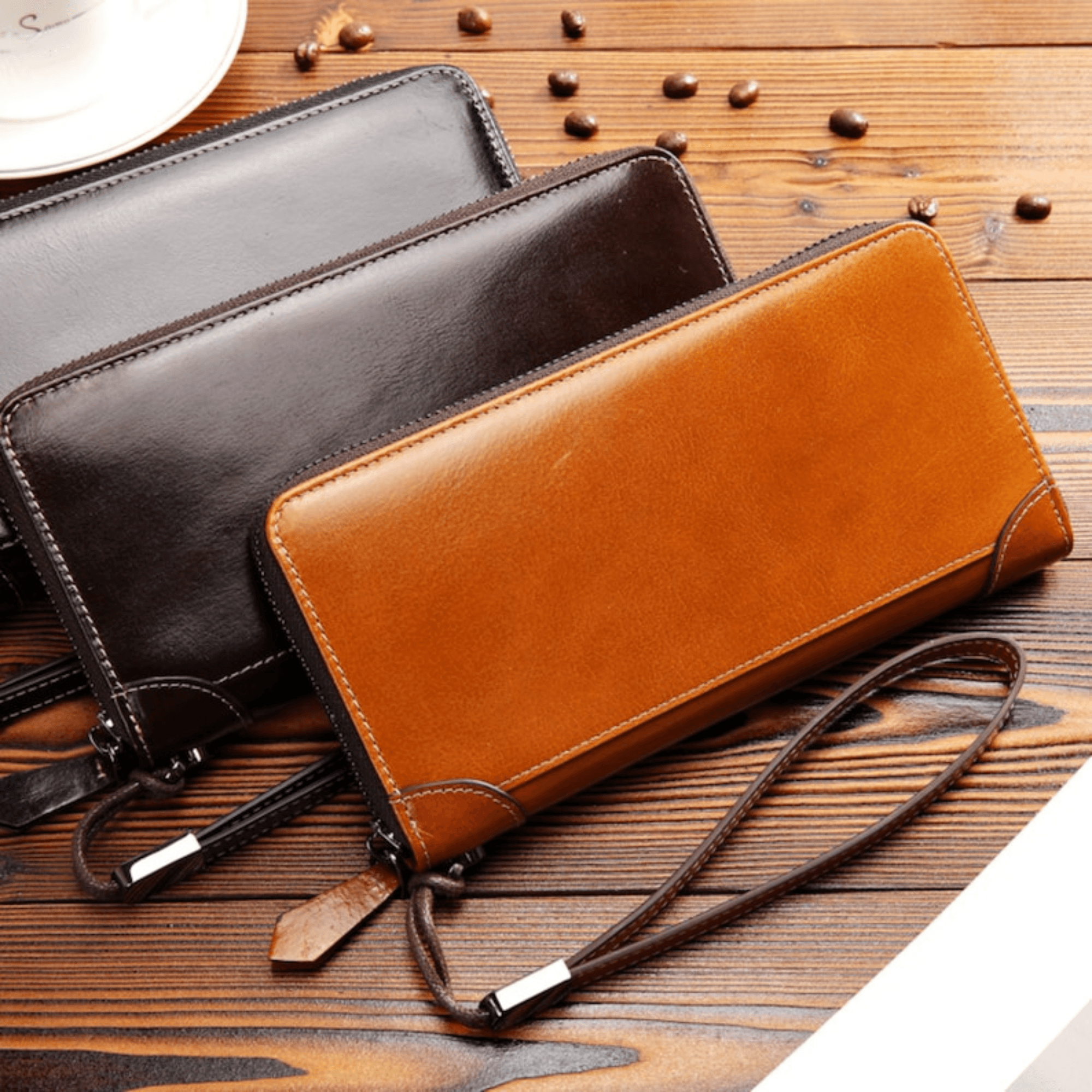 Men Leather Clutch Purse Bag - Leather Shop Factory