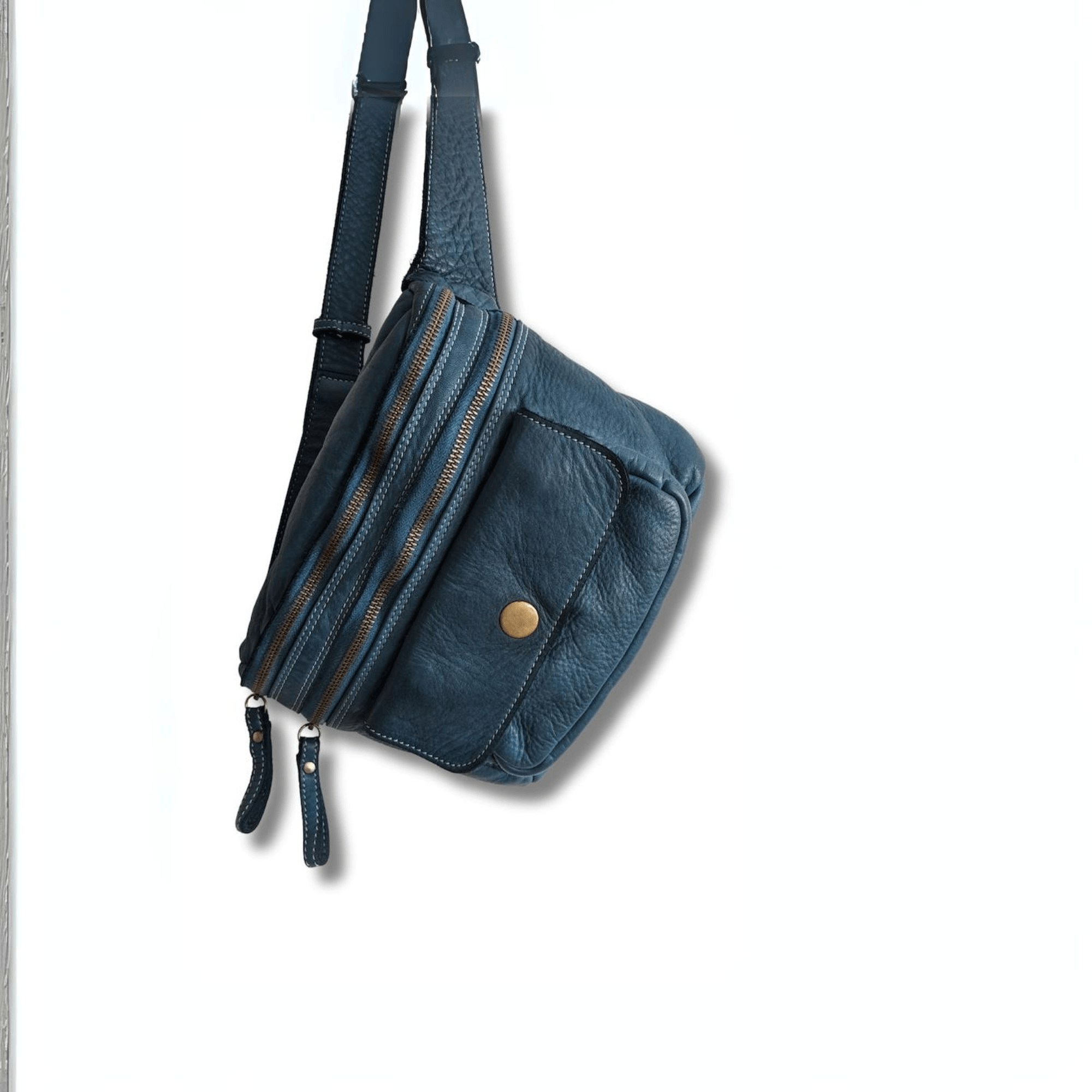 Men's Soft Distressed Leather Sling Bag - Leather Shop Factory