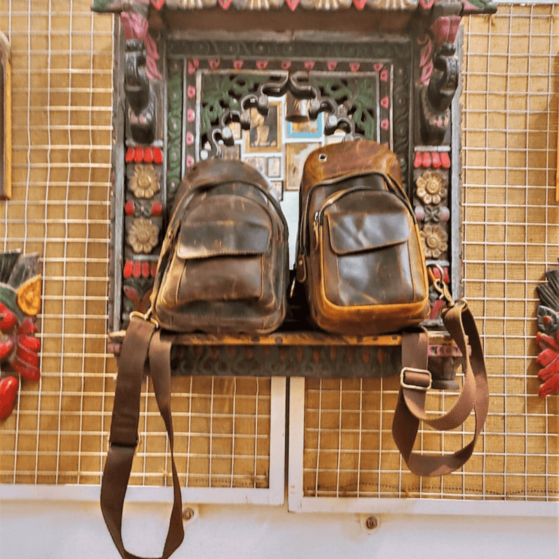 Genuine leather sling bag crossbody bag - Leather Shop Factory
