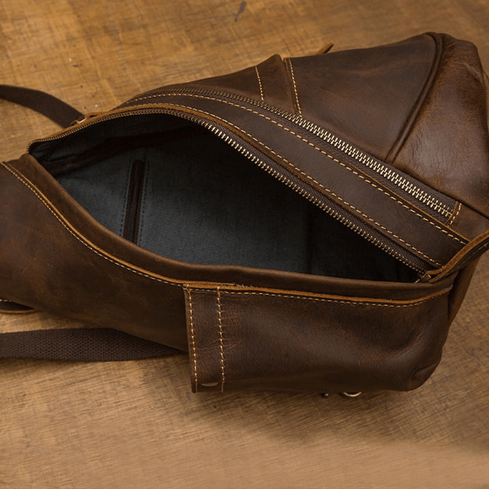 Best leather men sling bag handmade - Leather Shop Factory