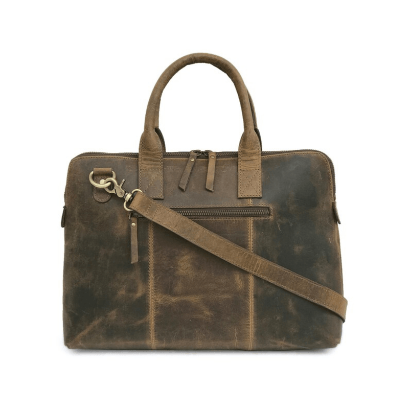Elegant Glossy Brown Laptop Sleeve Bag - Leather Shop Factory
