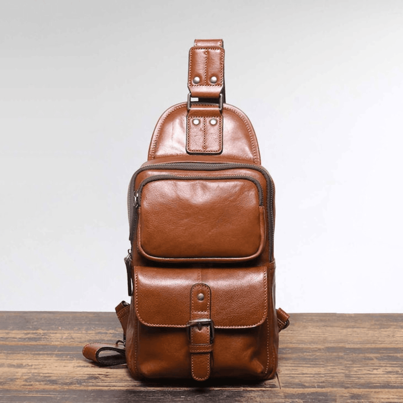 Leather Sling Bag for men - Leather Shop Factory