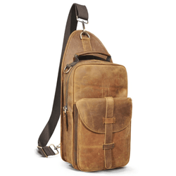 The Urban Adventurer's Leather Sling Bag - Stylish & Practical - Leather Shop Factory