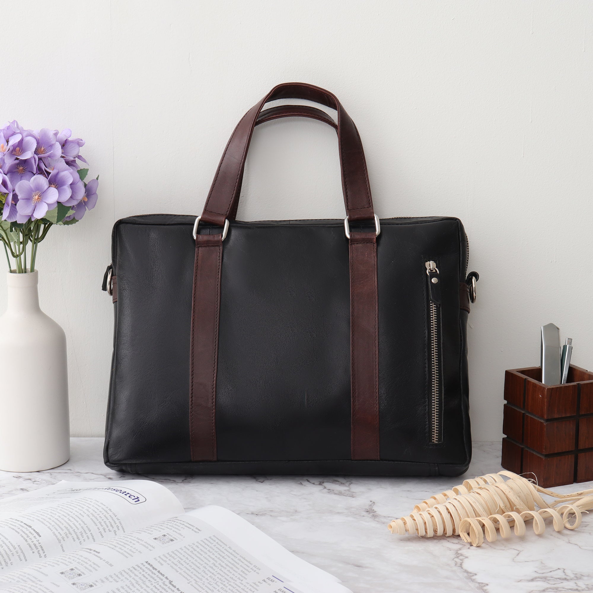 The Metropolitan Dual-Tone Laptop Briefcase