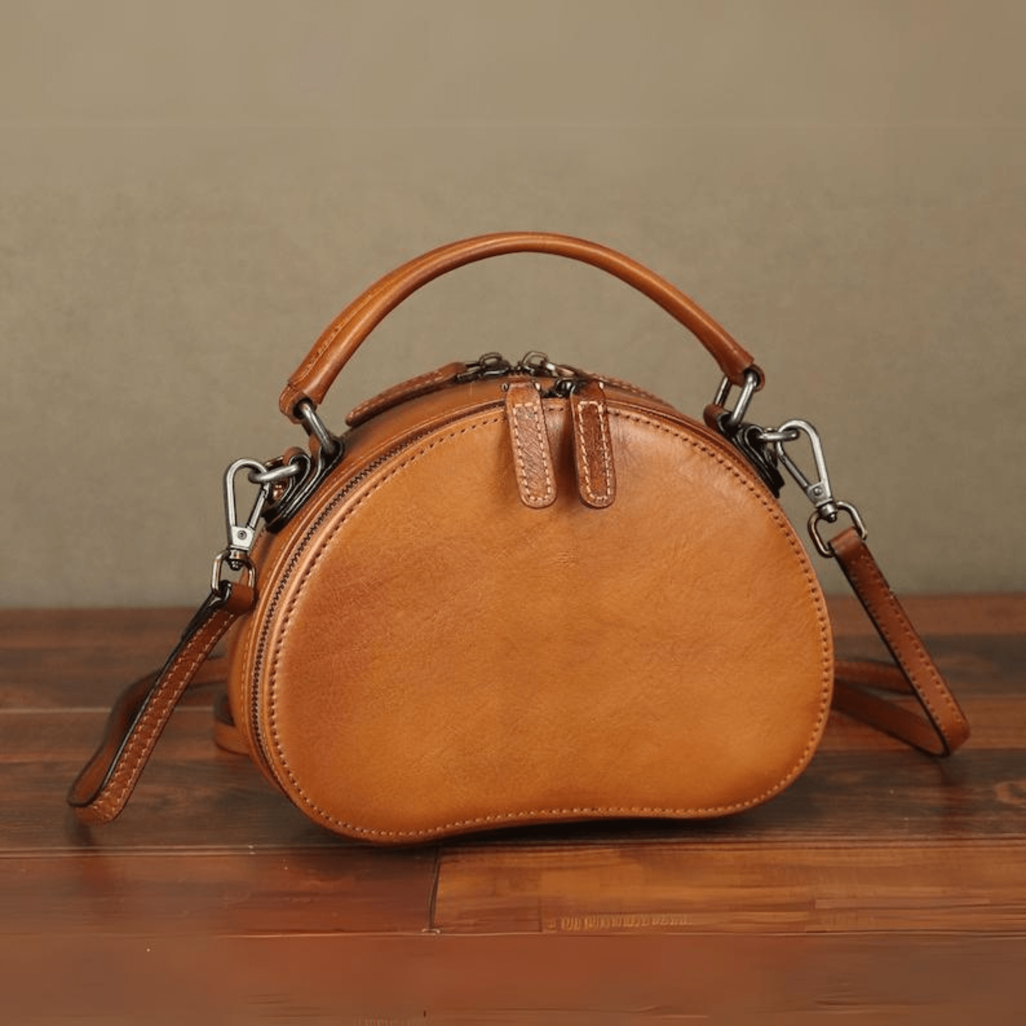 Style Handmade Satchels Small Circle Purses - Leather Shop Factory