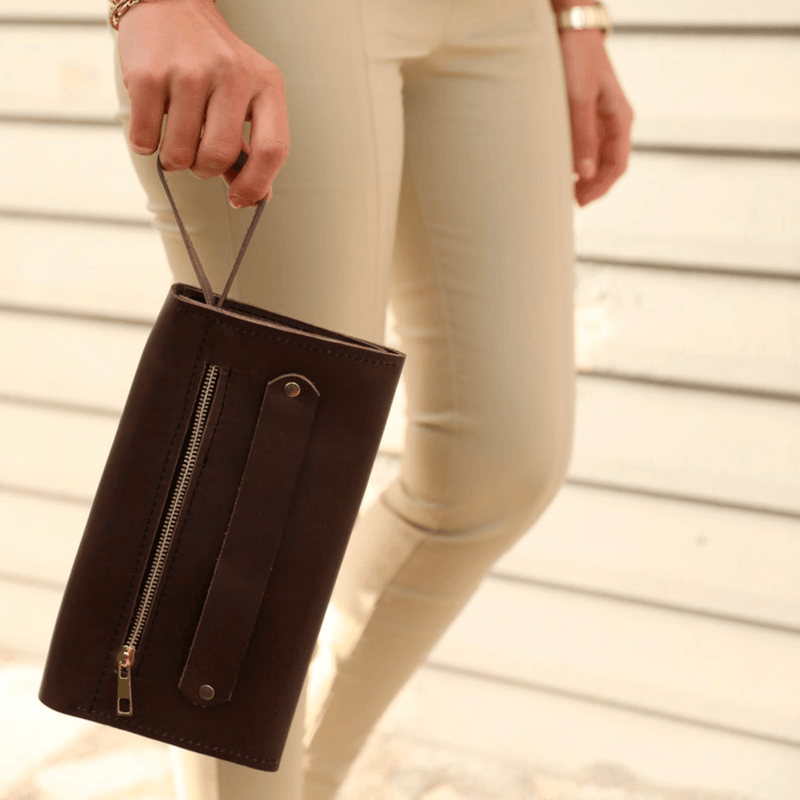 Unisex Clutch with handle - Leather Shop Factory