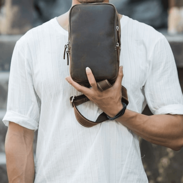 Men's Retro Shoulder Bag - Leather Shop Factory