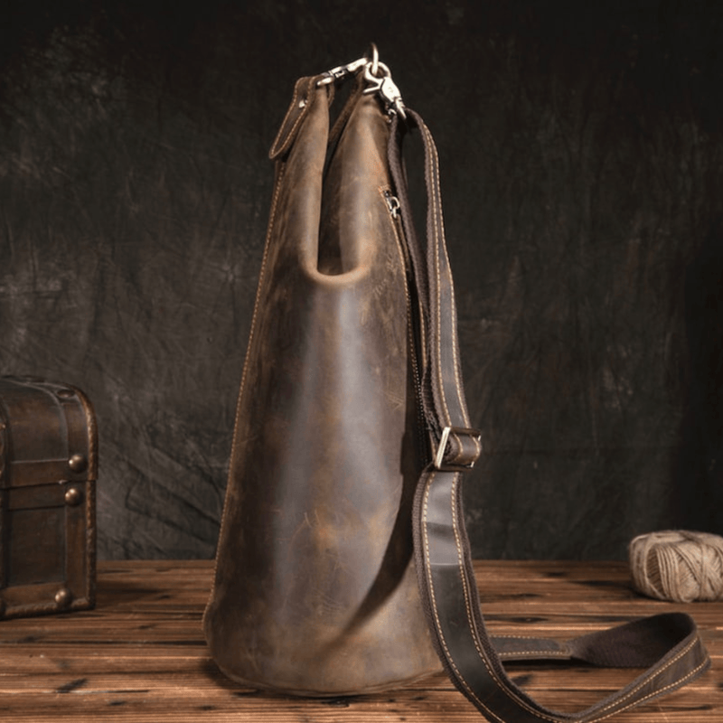 Genuine Leather Crossbody Brown Sling Bag - Leather Shop Factory