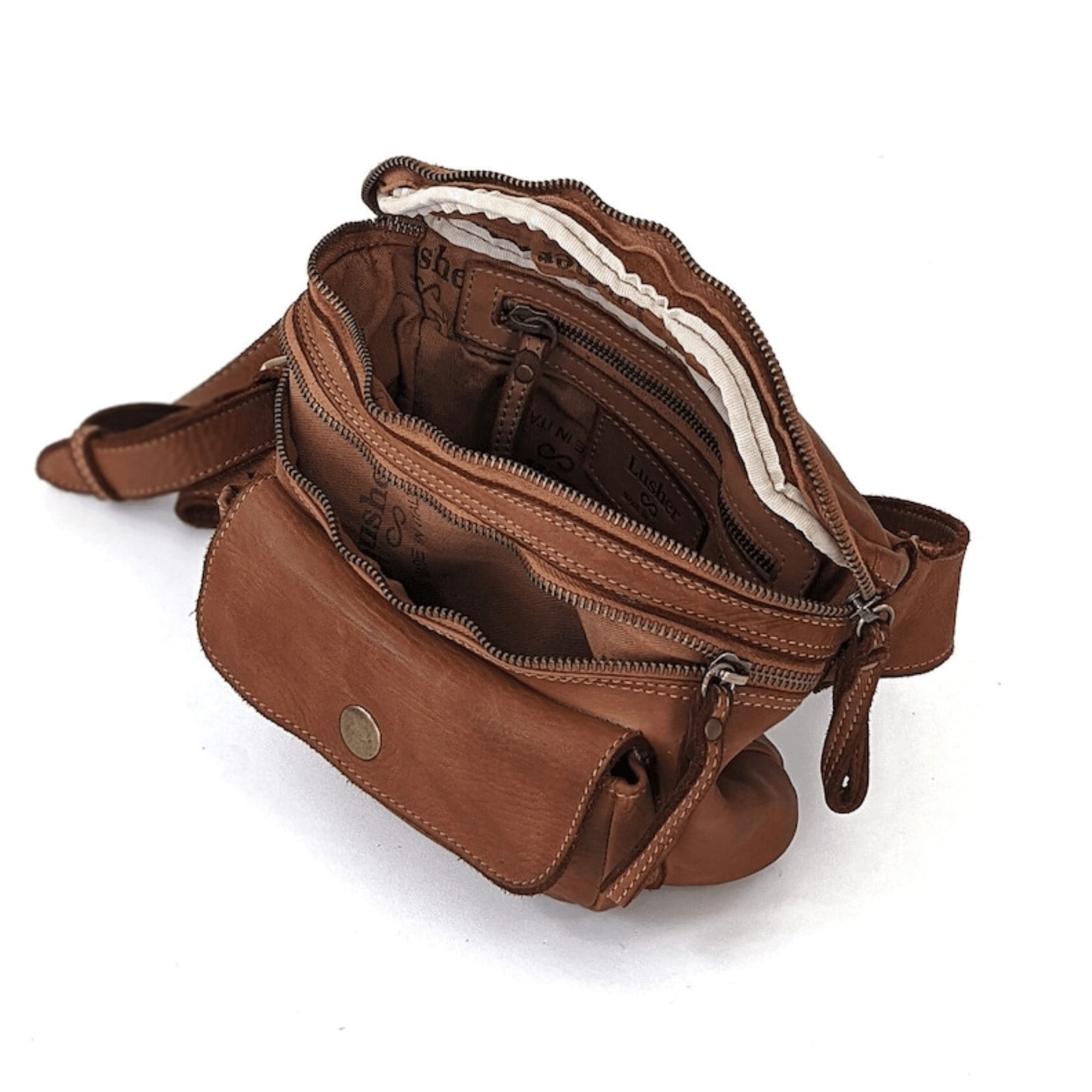 Men's Soft Distressed Leather Sling Bag - Leather Shop Factory