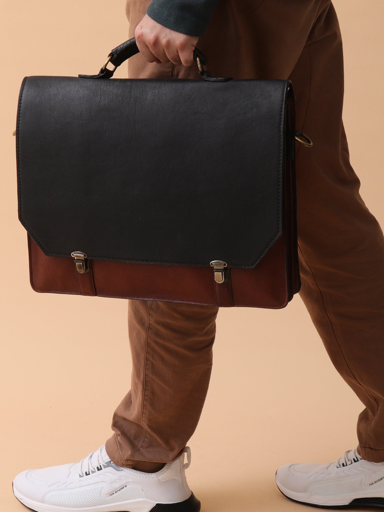 The Executive Two-Tone Leather Briefcase