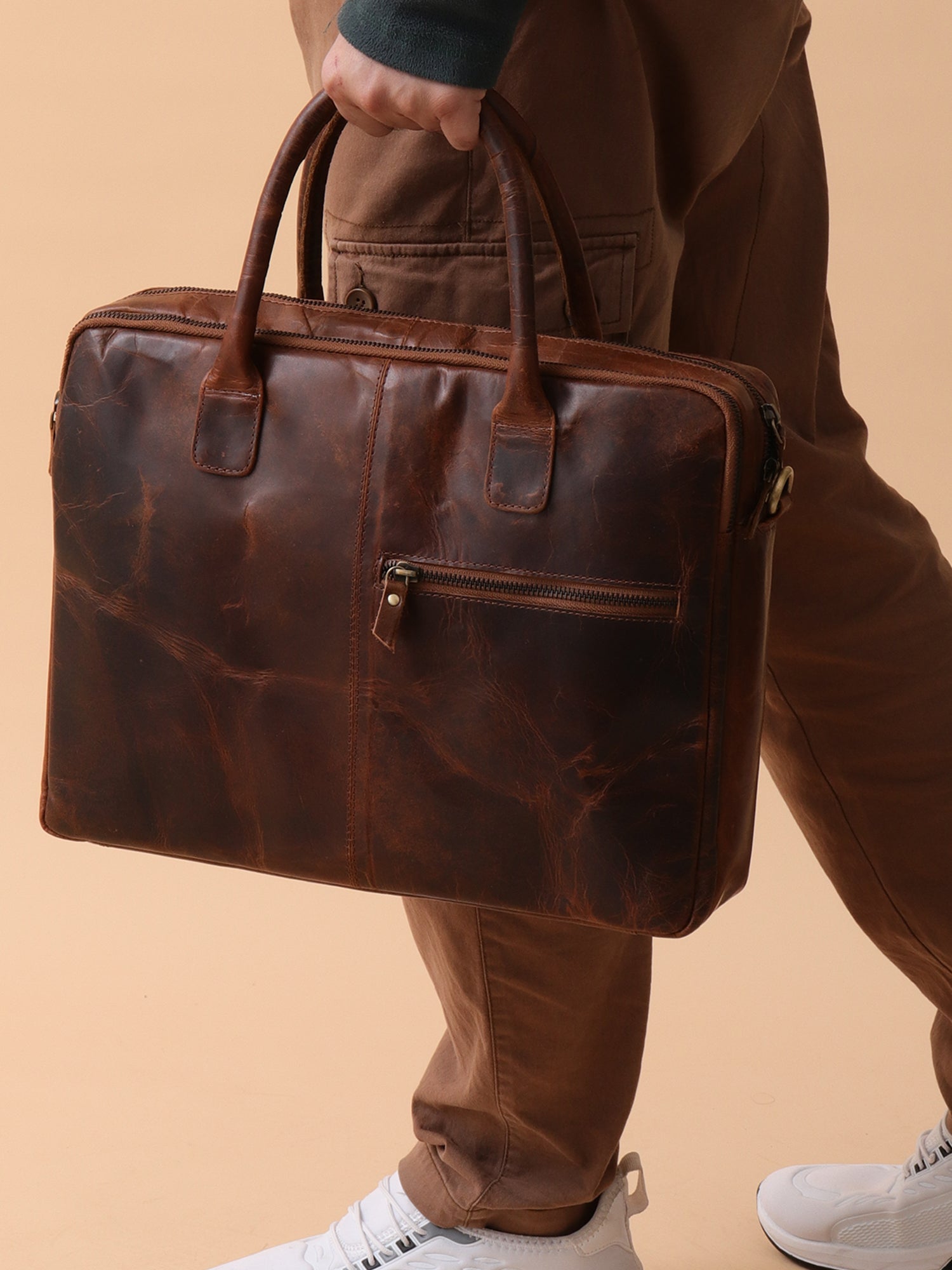 Vintage Leather Executive Laptop Bag