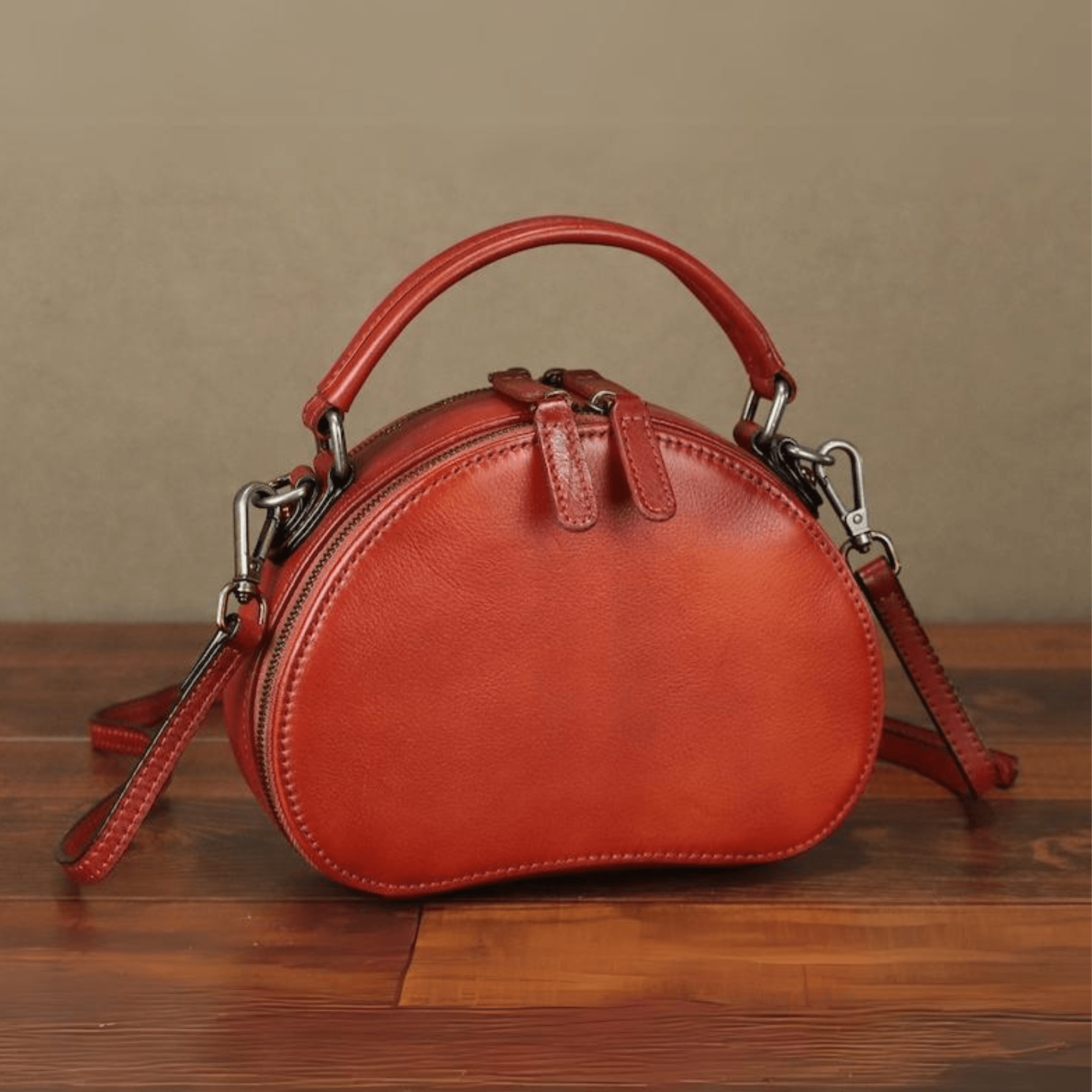 Style Handmade Satchels Small Circle Purses - Leather Shop Factory