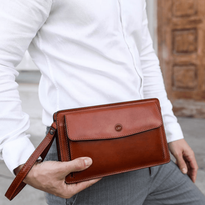 Classic And Smart Design Leather Clutch - Leather Shop Factory