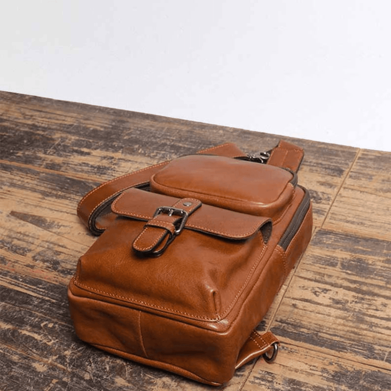Leather Sling Bag for men - Leather Shop Factory