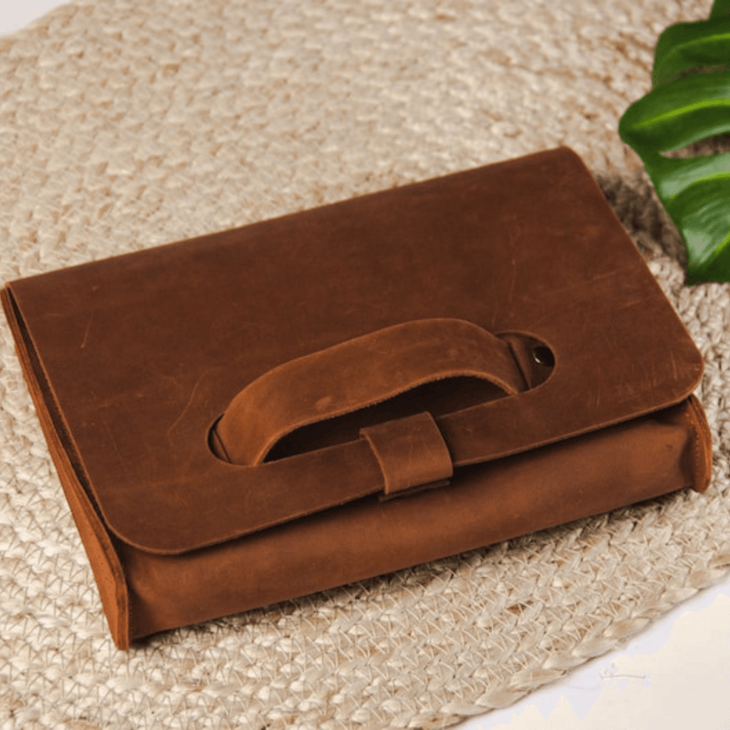 India-Made Full Grain Leather EDC Pocket Organizer - Leather Shop Factory