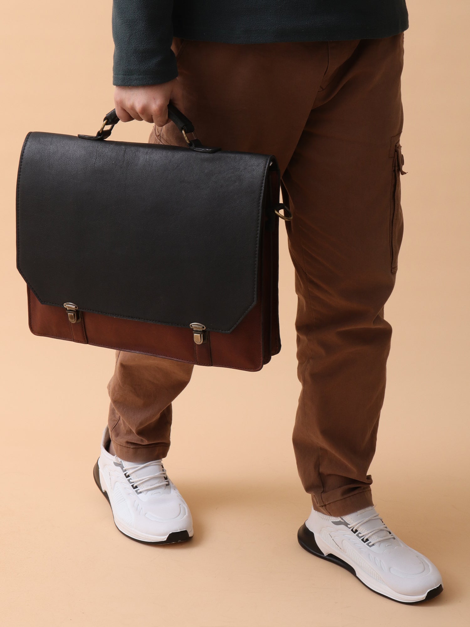 The Executive Two-Tone Leather Briefcase