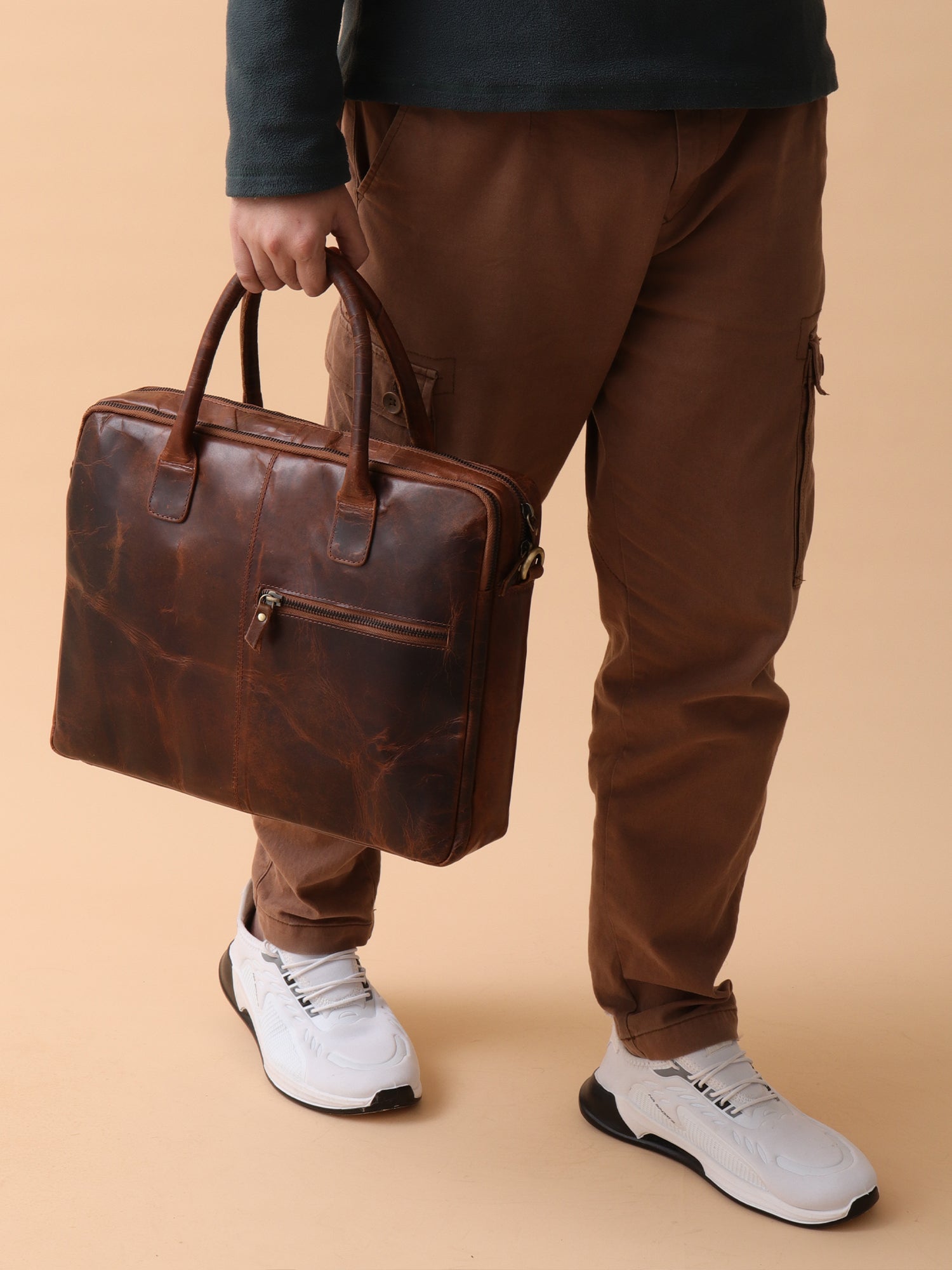 Vintage Leather Executive Laptop Bag