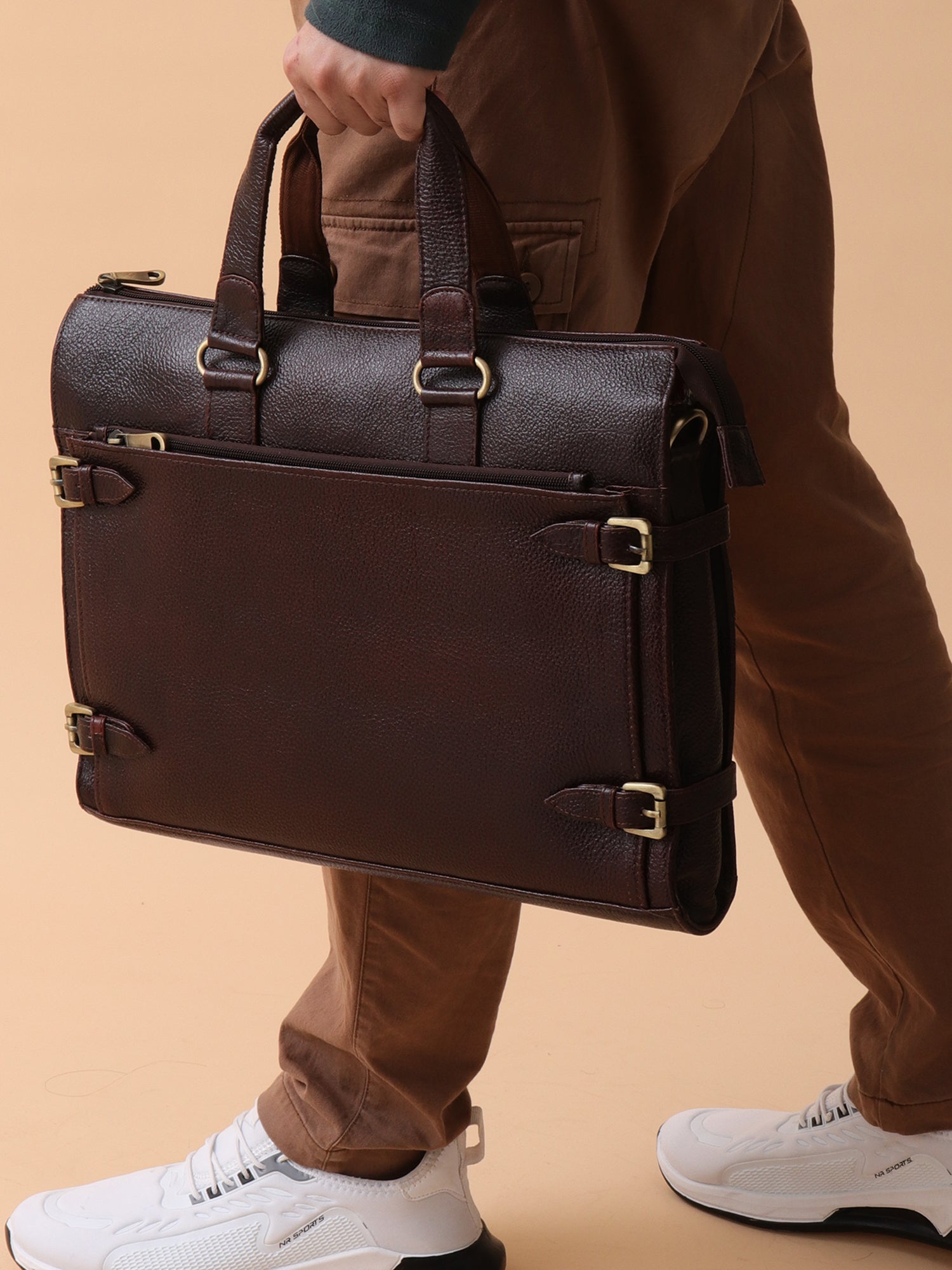 The Vintage Explorer Leather Briefcase - Dark Espresso