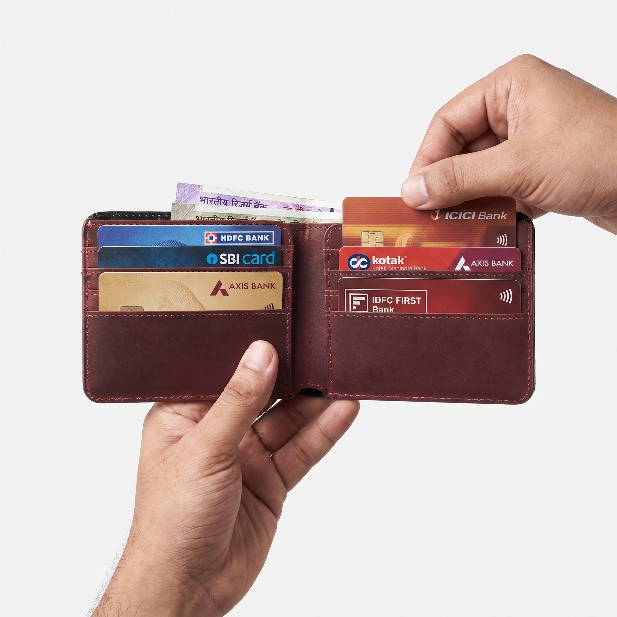 DREY WALLET — BLACK / CHERRY
