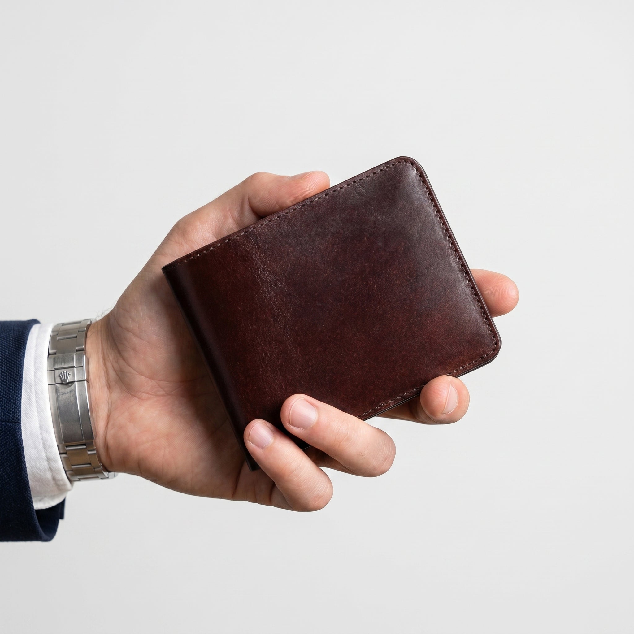 DREY WALLET — DARK BROWN / FOREST GREEN