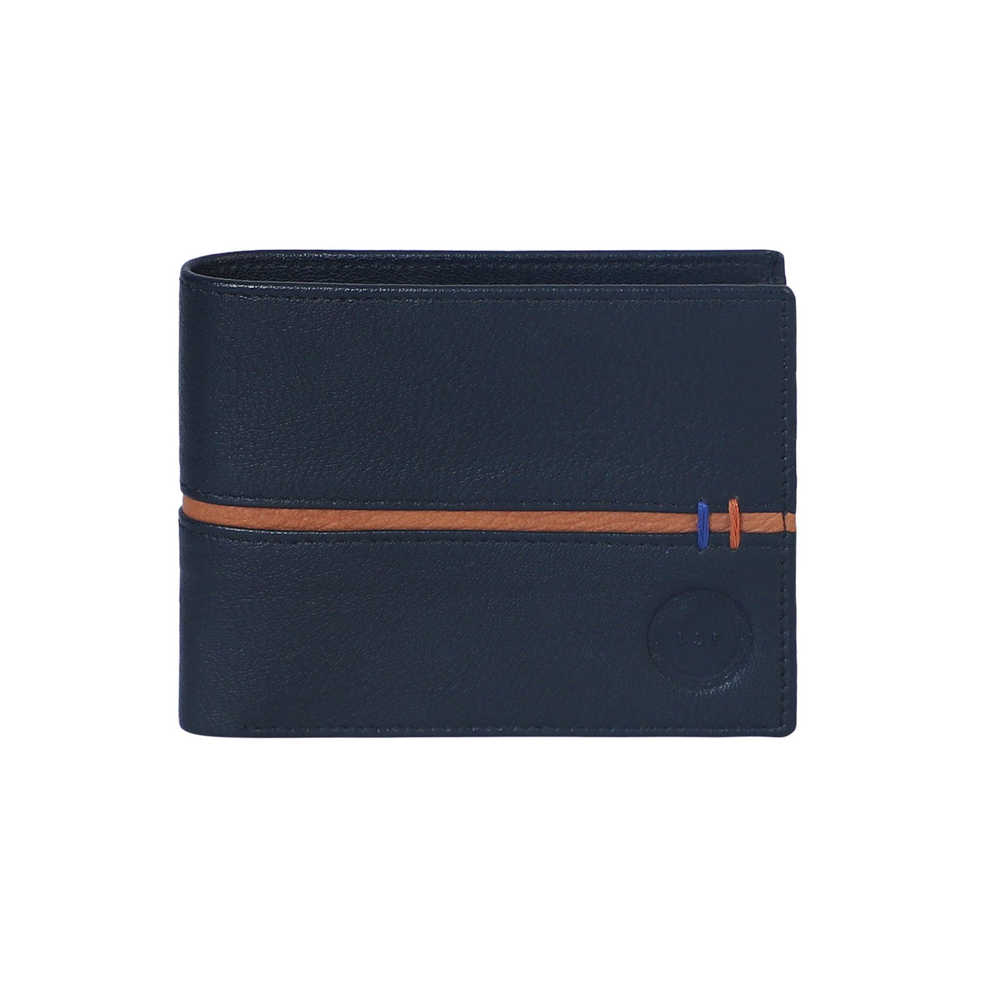 LSF Leather Wallet with Tan colour Combination- BLACK - Leather Shop Factory