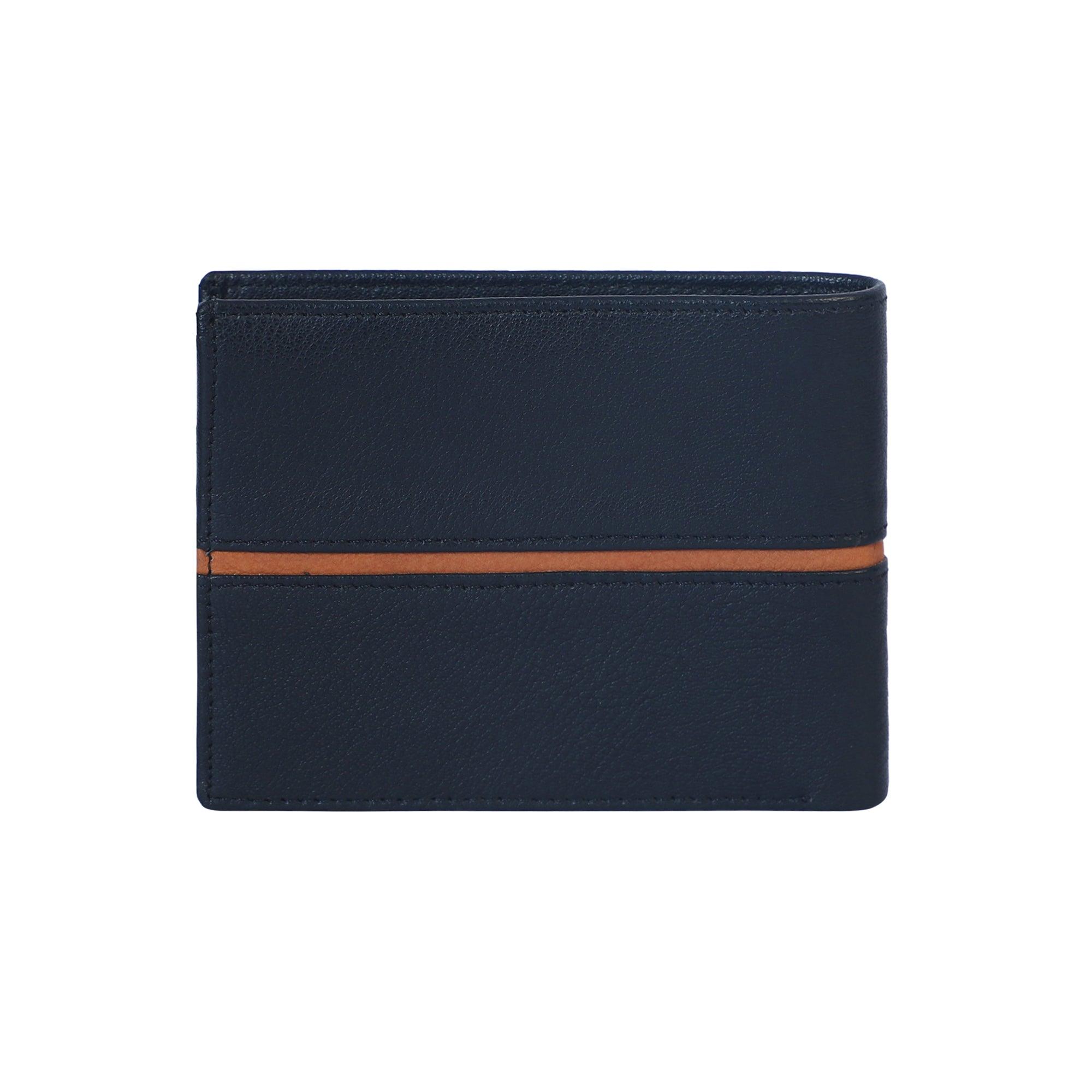 LSF Leather Wallet with Tan colour Combination- BLACK - Leather Shop Factory