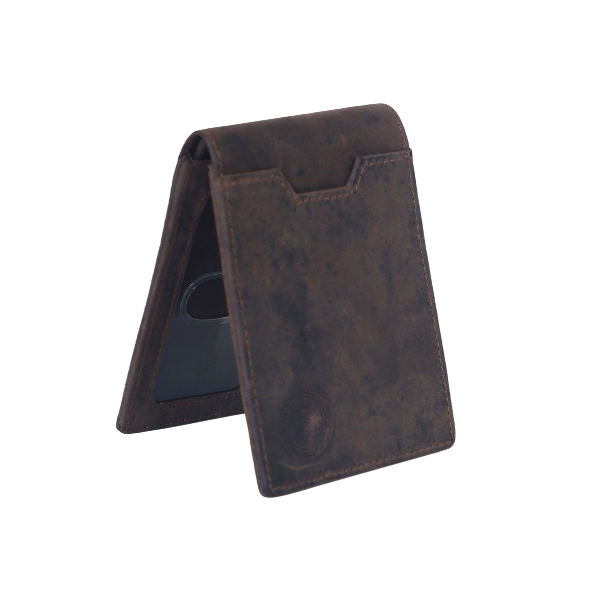 Men Brown Solid Money Clip - Leather Shop Factory