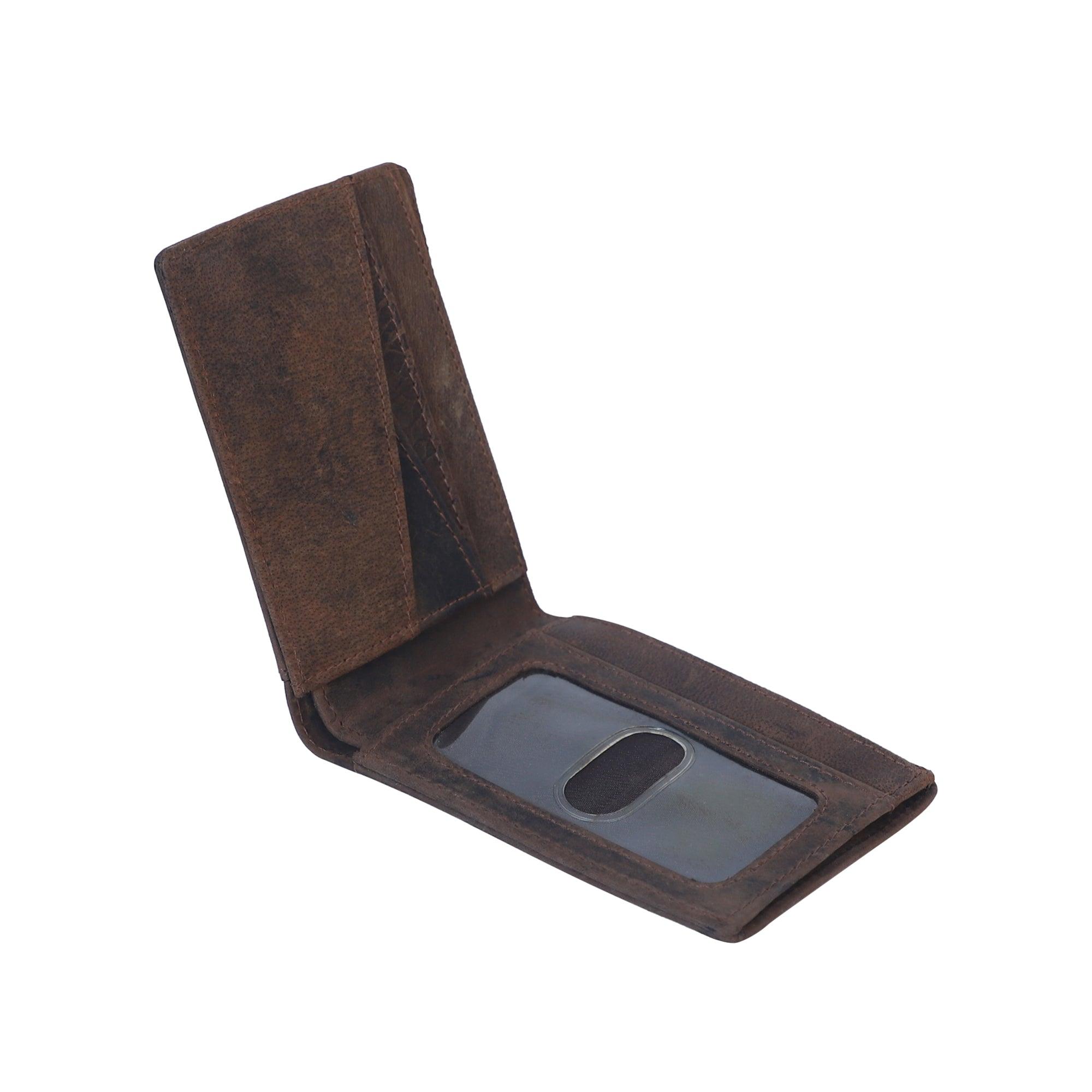 Men Brown Solid Money Clip - Leather Shop Factory